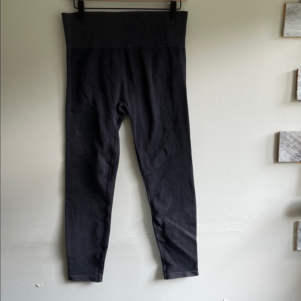 JoyLab Charcoal Ribbed Leggings Size Large - Picture 2 of 10